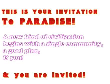 Header for new hardcover book invitation to paradise